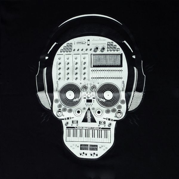 

2019 hot sale new's dj skull digital party мужчины punk клуб turntable chip trend life music man футболка xl летняя мода