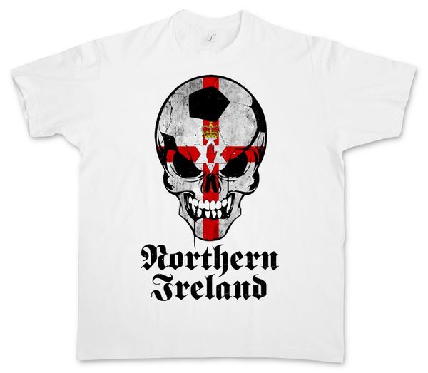 

classic northern ireland irish football soccer skull flag t-shirt new 2019 summer style man print hipster cotton tees shirt