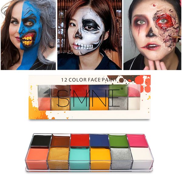 

halloween tattoos ultra-concentrated 12-color oil body painting drama special effect make-up facial body paint pigment tslm1