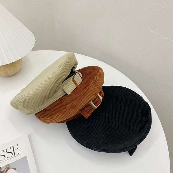 

corduroy berets women's hats winter warm hat beanies for autumn and winter woman style material model number pattern type gender, Blue;gray