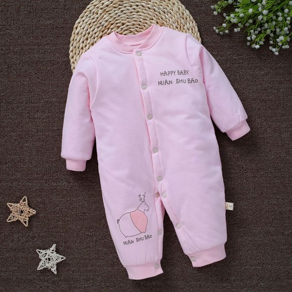 

autumn new thin padded romper baby one-piece suit warm babys romper cotton cute romper, Blue