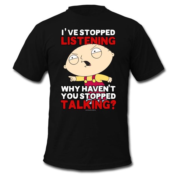 

cartoon stewie sed listening men's t-shirt summer men's print t-shirt loose cotton t-shirts for men cool t shirts