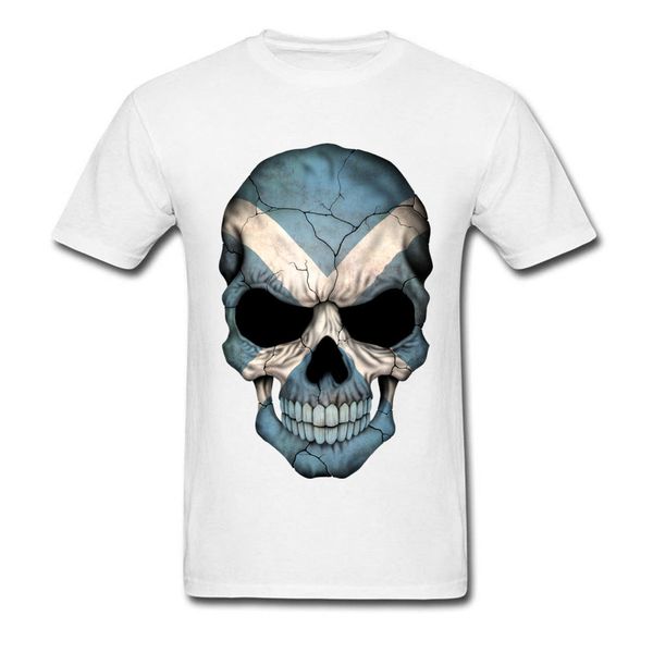 

geek scottish flag skull t-shirt normal & tees 2018 popular birthday t-shirt club tshirts fashion sleeved biker t shirt men
