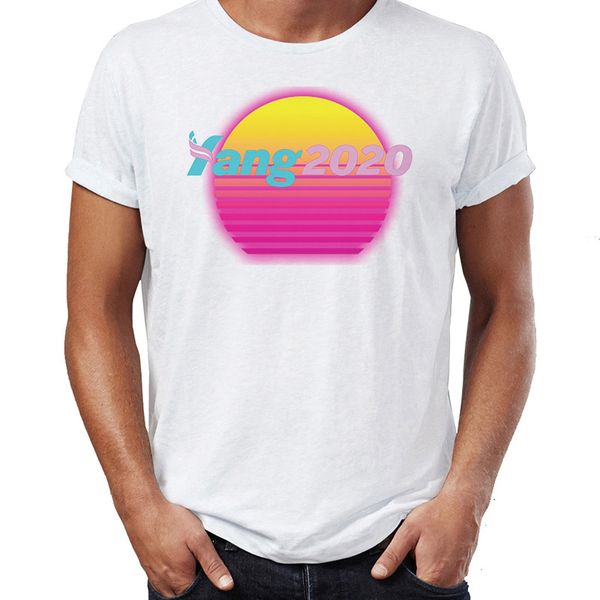 

men's t shirt andrew yang 2020 yang gang pink awesome artwork tee