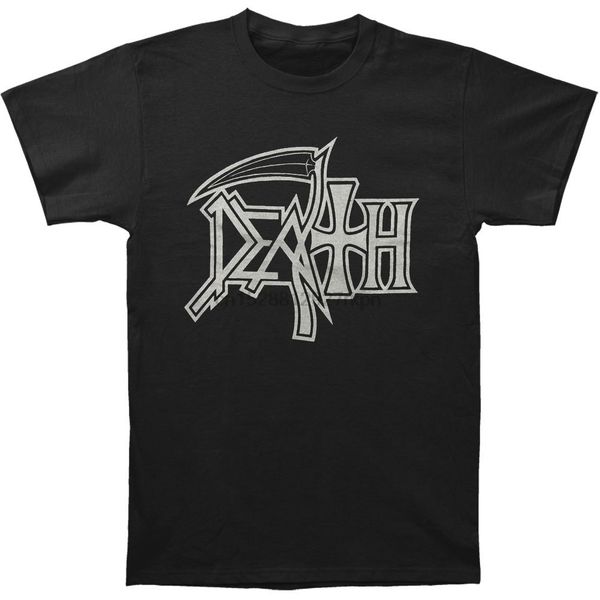 

death men's new logo silver on black t-shirt black