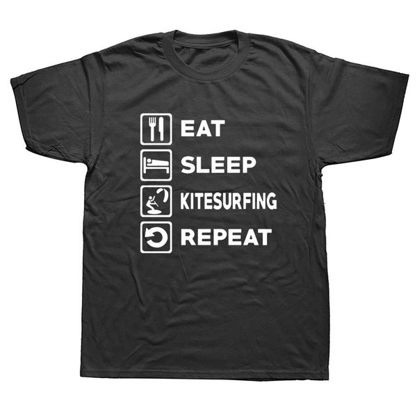 

eat sleep кайтсерфинг t-shirt кайтсерфинг surfinger охладить tee смешной подарок o-образным вырезом футболка