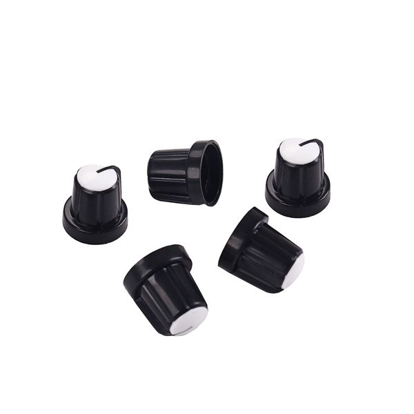 

5pcs volume tone control rotary knobs for guitar effect amp black&white