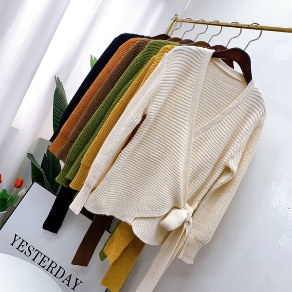 

2267/ mini rabbit fur bandage cross pattern thick sweater bandage thickened women's sweater new eegig, White;black