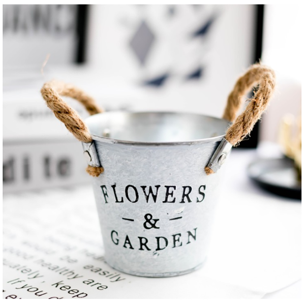 

vases farmhouse style retro tin flower grass bucket metal garden home decor creative plant pot decoration for office desk wall