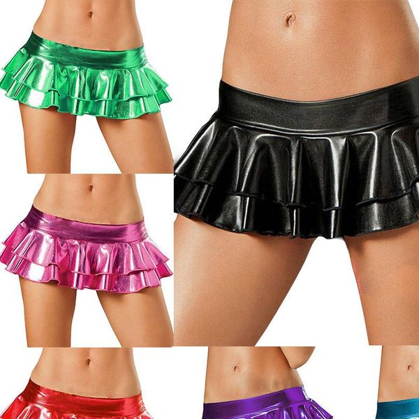 

wear hot sexy женщины metallic мини микро юбка wet look блестящая короткие pantskirt clubwear ladies night club, Black