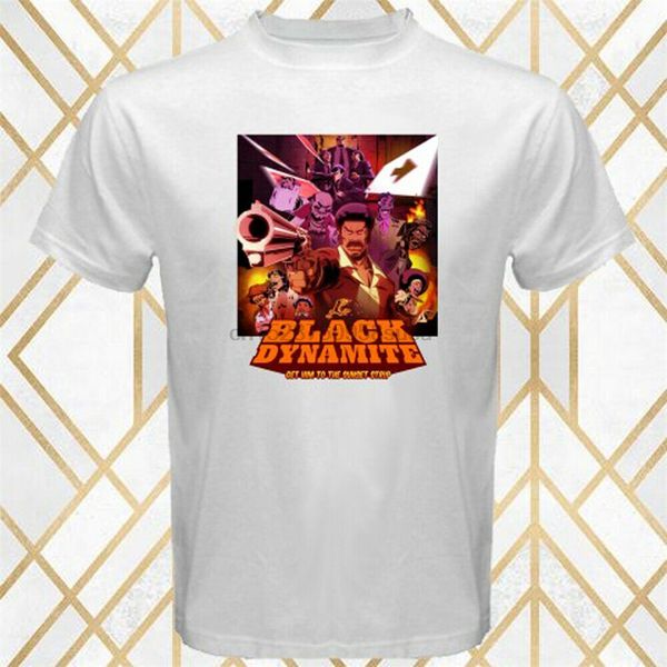 

black dynamite cartoon poster logo mens white t-shirt size s - 3xl men clothes tee shirt