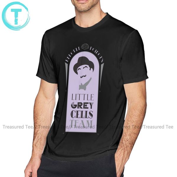 

agatha t shirt poirot little grey cells team t-shirt casual printed tee shirt cotton short-sleeve funny tshirt
