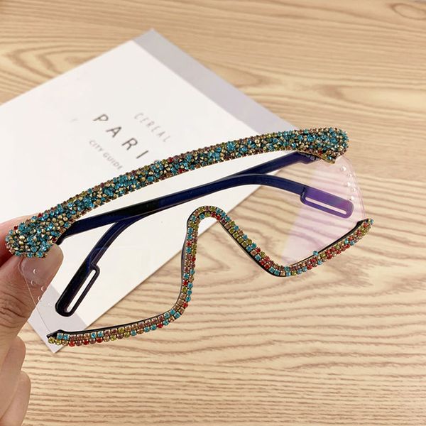 

designer 2020 new sunglasses goggles diamond oversized women glasses piece brand fashion female one qpeclou sun luxury iklts, White;black