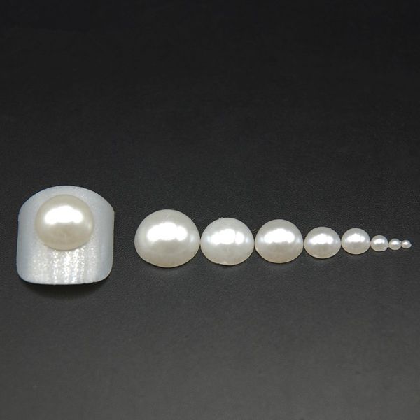 

nail art decorations 2mm 3mm 4mm 5mm 6mm mixed size fashion 100pcs/pack ivory/white half round diy resin flatback pearl for decoration, Silver;gold