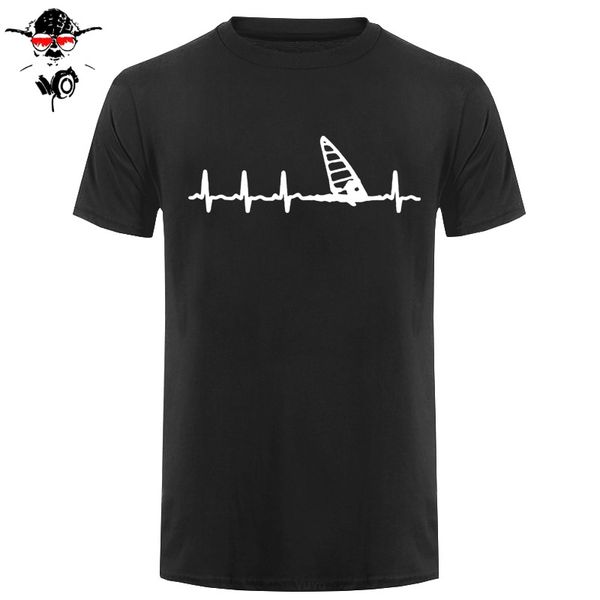 

t shirts fashion summer new men o-neck short sleeve t-shirt windsurfing heartbeat t-shirt 3d print tees hip hop