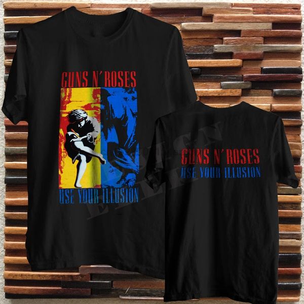 

guns n roses use your illusion axl rose slash poison ratt black t-shirt(1
