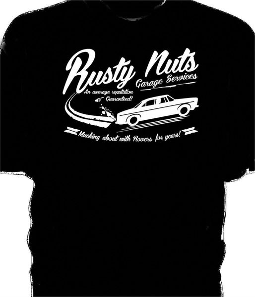 

rusty nuts garage services t-shirt. rover p5