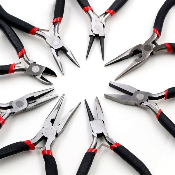 

1 piece stainless steel needle nose pliers jewelry making hand tool black 12.5cm, Silver