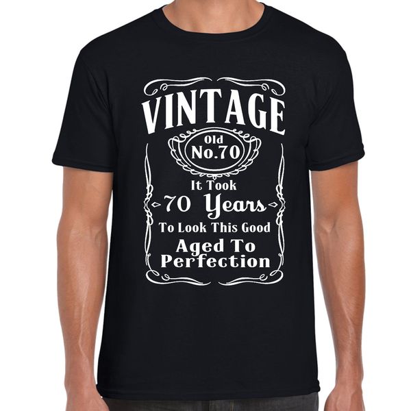 

2019 hip-hop simple splicing tee t-shirt vintage 70th birthday t shirt - funny,gift, 70 years old, retirment