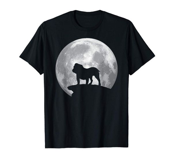 

old english bulldog and moon t-shirt old english bulldog dog summer style fashion men casual tees novelty t shirts