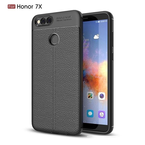 

for honor 7x case ultra thin slim silicone litchi grain tpu leather shockproof absorption bumper protective cover
