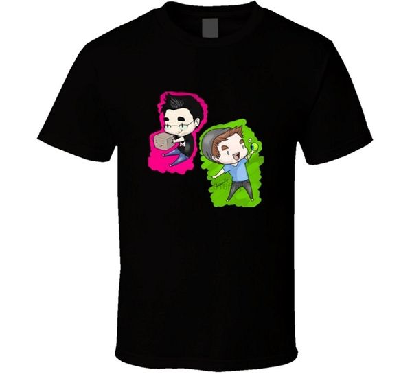 

jacksepticeye and markiplier cartoon youtubers concept t shirt black plus size