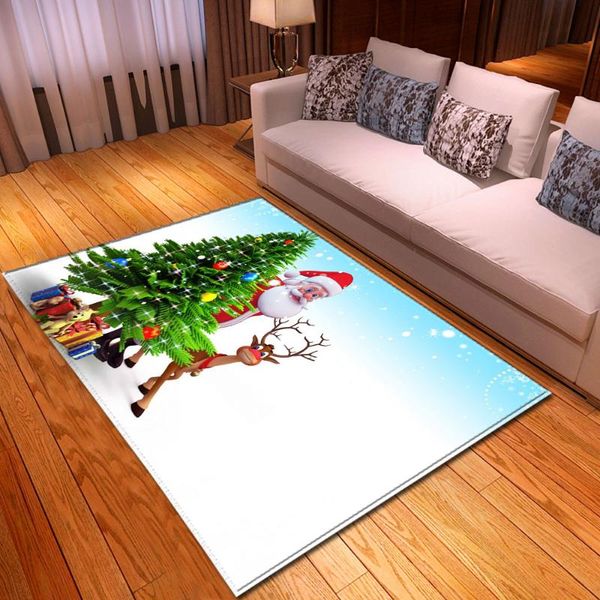 

carpets nordic flannel non slip christmas carpet kid room santa claus tree rugs bedroom living xmas rug for home decortion