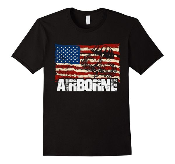 

2019 new men summer tee shirt airborne flag tshirt funny t-shirt