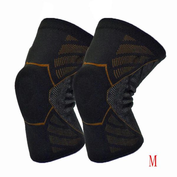 

1 pc elastic knee pads nylon sports fitness running basketball volleyball kneepad protective gear patella brace support, Black;gray