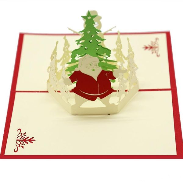 

selling 3d pop up merry chirstmas greeting card santa claus snowman gift paper wish cards