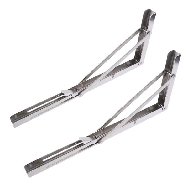 

2pcs 304 stainless steel folding boat bench shelf table bracket 16