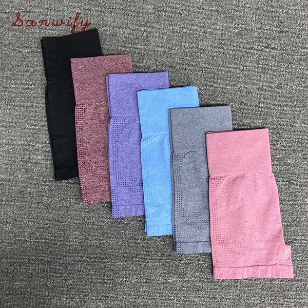 

yoga outfits high waist vital seamless short push up hip gym shorts comfortable and breathable, White;red