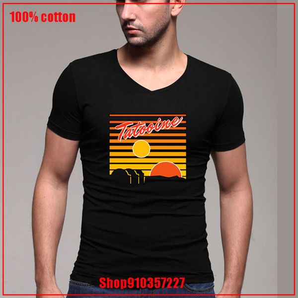 

unique tatooine travel poster hombre camiseta v-neck summer comfortable all cotton tees cozy and breathable natural cotton