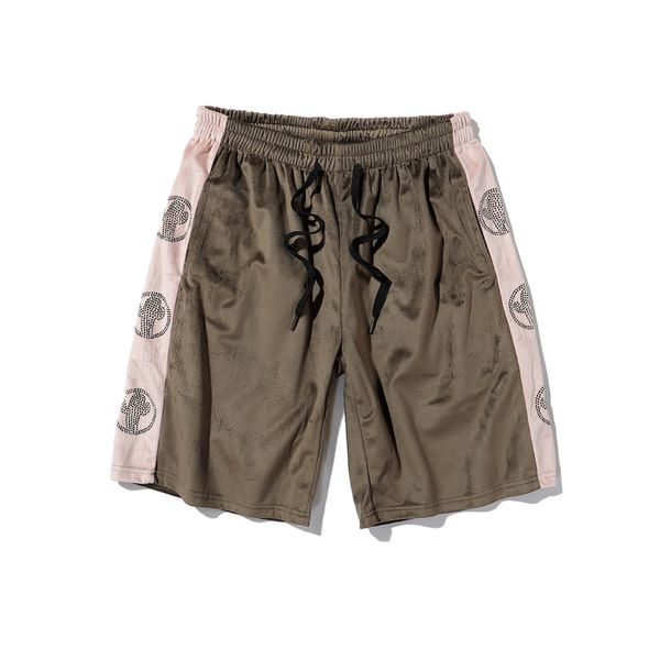 

men's shorts 2021 latest side printed cactus diamond men women velvet stitching drawstring beach pocket, White;black
