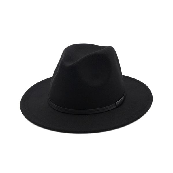 

hat for women wool felt wide brim hat vintage jazz couple cap winter black, Blue;gray