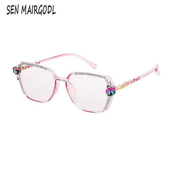 

luxury vintage inlaid rhinestone square sunglasses women men brand design transparent diamond mirror sun glasses gafas sol, White;black
