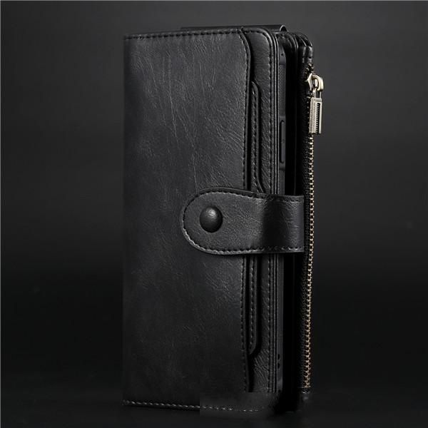 

luxury leather flip magnetic case for iphone 11 pro xs max xr x 7 8 6 6s plus detached wallet coque card holder phone cover etui