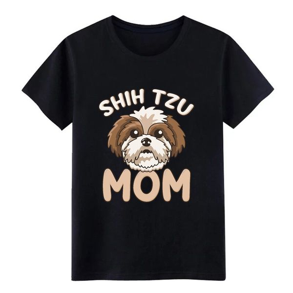 

men's shih tzu mom - funny cute dog owner mommy gift t shirt personalized cotton euro size s-3xl basic solid fit shirt