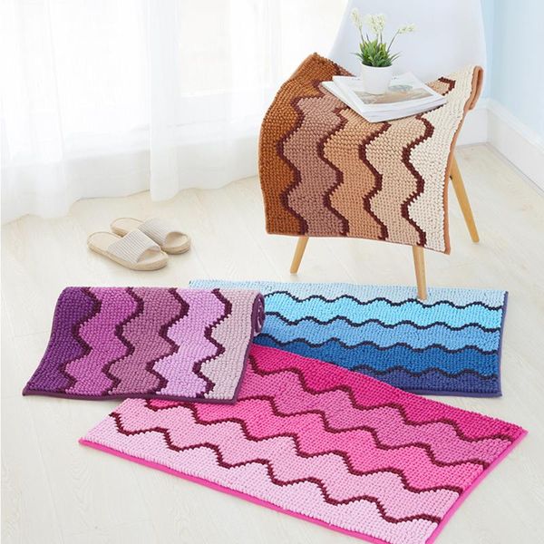 

new products bright colorful living room water chenille floor mat toilet bathroom mat quality household