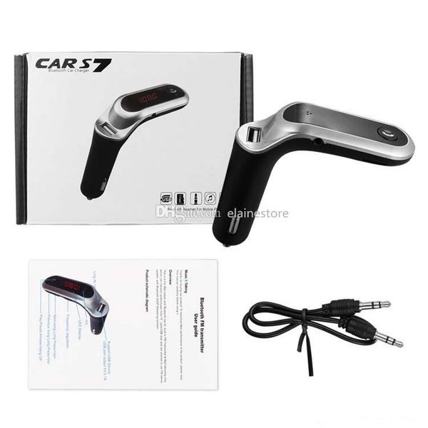 

2020 s7 wireless bluetooth fm transmitter car kit cigarette lighter mp3 music player usb car charger fast charging radio adapter