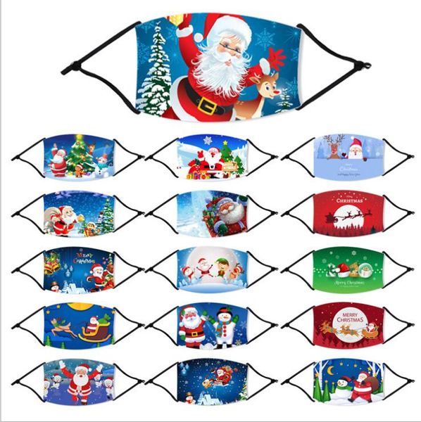 

masks cartoon silk christmas masks deer printed xmas face mask anti dust snowflake christmas masks washable mask with filter lsk1021