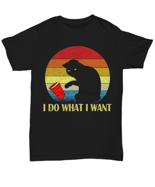 

do what i want black cat t-shirt for cat lover gift tee vintage men women funny design tee shirt