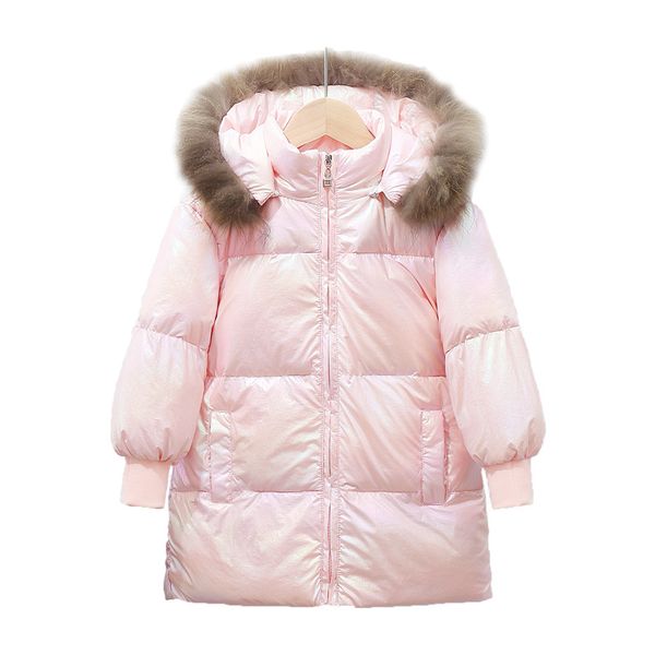 

new direct selling down coat fashion girl winter cotton jackets coats warm baby 90% thick down kids jacket children outerwears for cold, Blue;gray