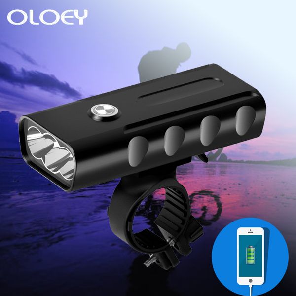 

bike lights headlight waterproof cycling safety usb rechargeable 3 led aluminum alloy light bicycle front 5200mah accessories rotation