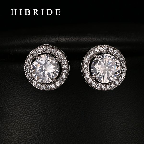 

stud romantic jewelry 2021 earrings for wedding elegant cubic zirconia stone earring hibride e-239, Golden;silver