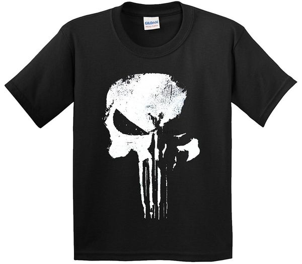 

2019 fashion youth t-shirt new daredevil punisher skull logo tee shirt