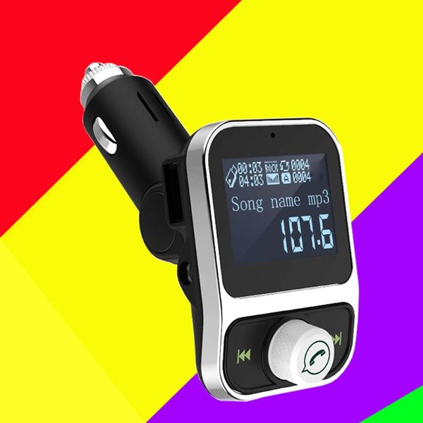 

bluetooth v4.1 fm transmitter modulator 1.44inch screen aux handscar mp3 player support tf card u-disk