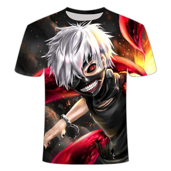 

classic anime japan tokyo ghoul one red eye blood 3d print shirts funny aesthetic horror men clothing