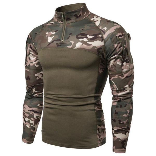 

High Grade Quick Dry Army T-Shirt Men Long Sleeve Camouflage Tactical Shirt Hunt Combat Soldier Field T-shirts Outwear
