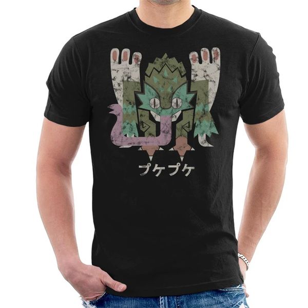

new printed funny men monster hunter world pukei pukei kanji icon men's t-shirt women tshirt